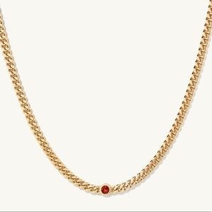 Mejuri Chunky Curb Chain Gemstone Necklace